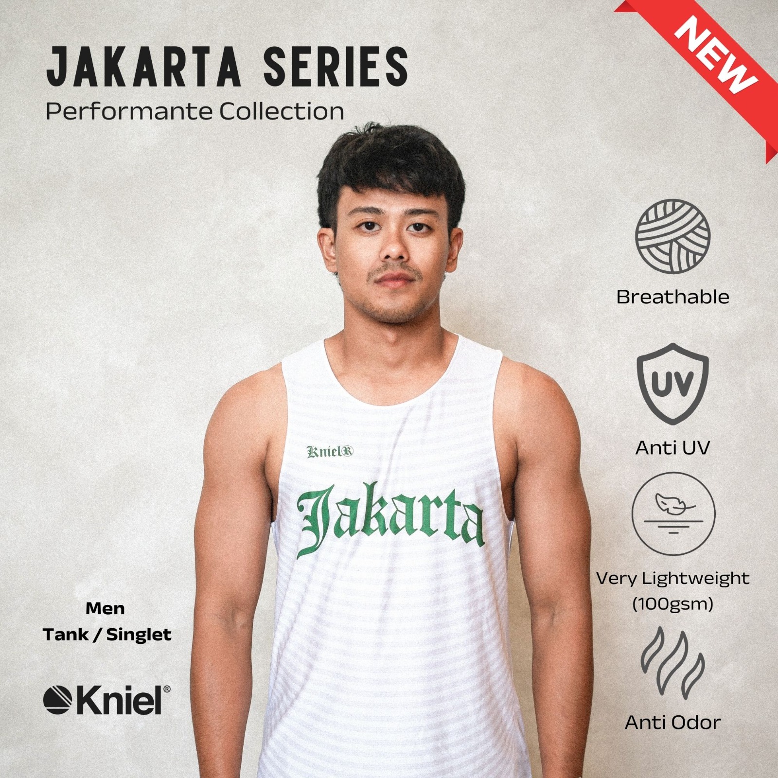 Jakarta Series Sleeveless Men [NEW] – Running Jersey Sleeveless Men - Detail
