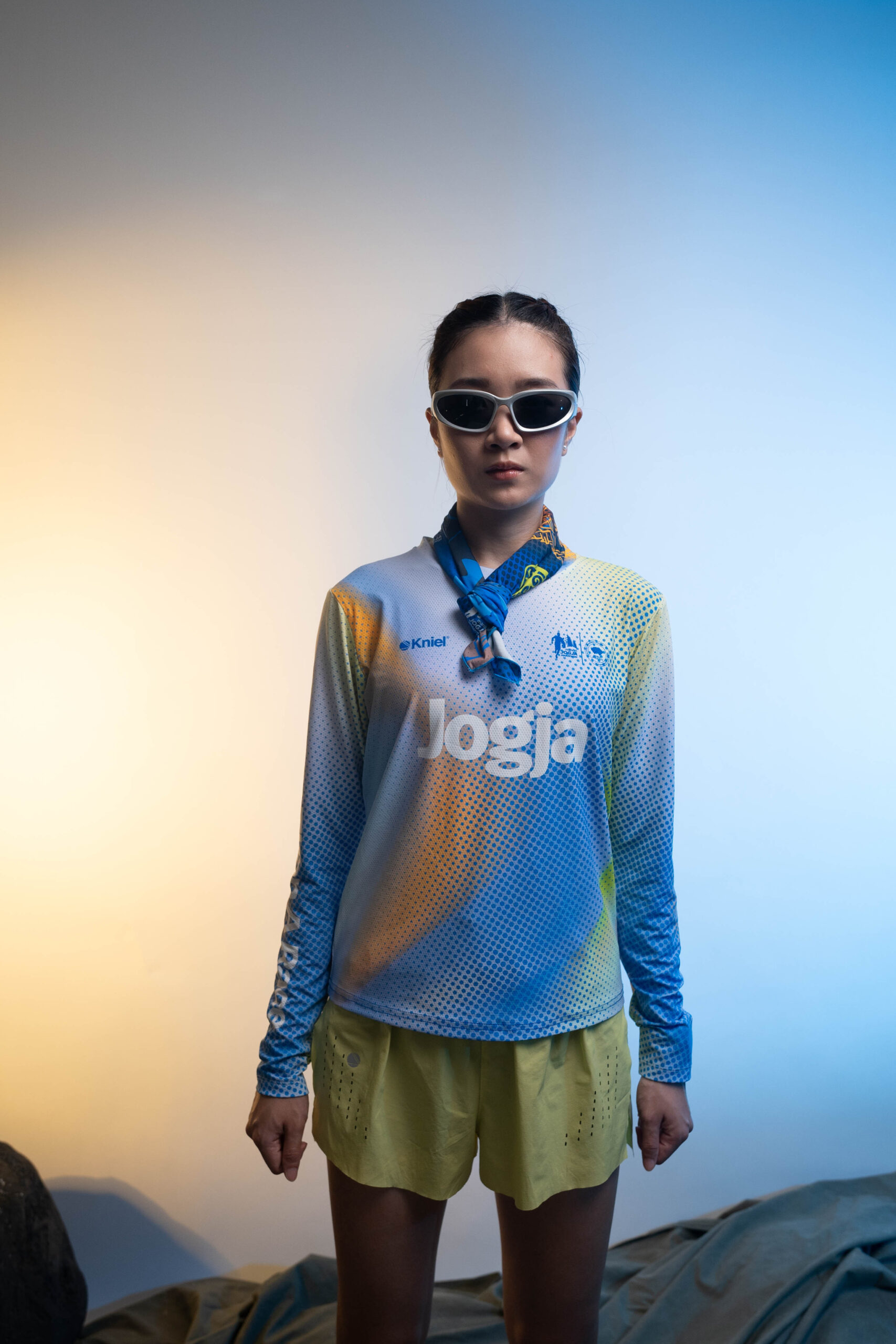 Kniel Merch Mandiri Jogja Marathon Women Long Sleeve  [NEW] Jersey Olahraga Lari Wanita Kniel Movement Collection Voltwave Blue (Kuning) – S