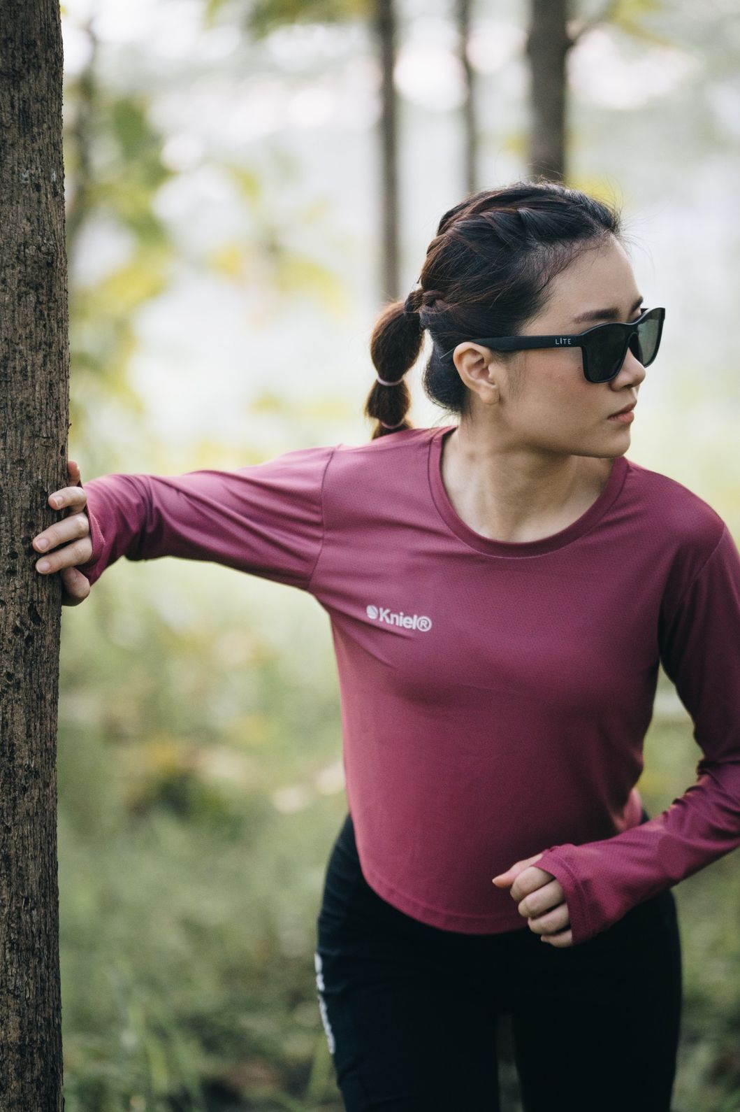 Basic Series [NEW]- Women Long Crop – Running Sports Jersey Kaos Lari Wanita Kniel Anti UV Quick Dry