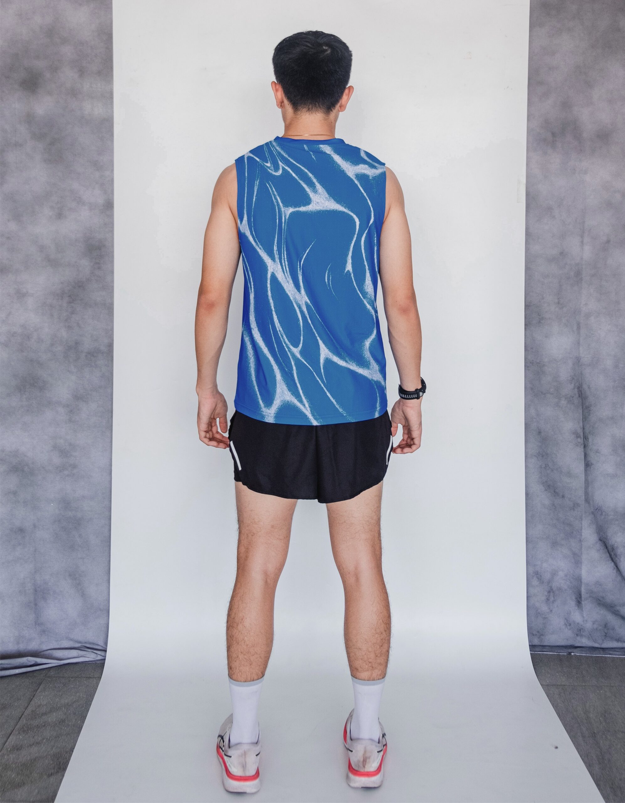 Jakarta Series VOL 02 Ripple blue Sleeveless Men [NEW] – Running Jersey Sleeveless Men - Detail